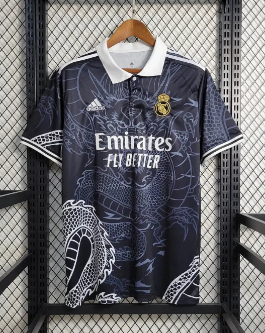 Real Madrid Inspired Black Football Kit – Premium Black Jersey