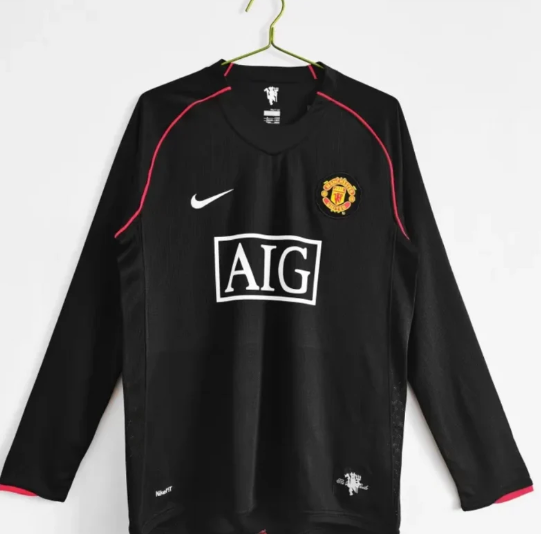 Manchester United Retro Long Sleeve Kit – Black Vintage Jersey