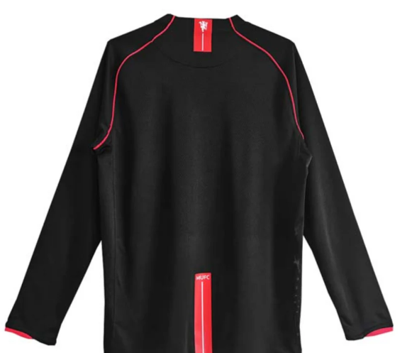 Manchester United Retro Long Sleeve Kit – Black Vintage Jersey